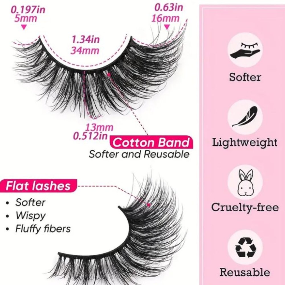 Cat Eye Fox Eye Imitation Mink False Eyelashes Sexy Lash Extensions - Picture 4 of 5